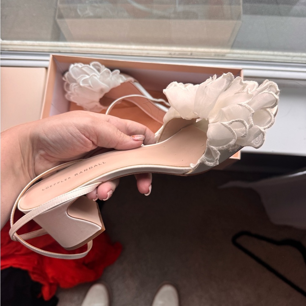 Loeffler Randall Cream Heeled Sandals